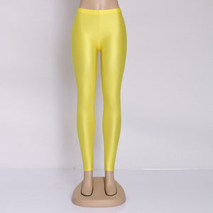 Elastic Leggings Women 2019 Sexy Slim Fluorescent Shiny Pants Leggings Super Stretch Casual Female Pencil Pants Plus Size S-XL