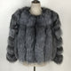 Fashion Silver Fox Real Fur Coat Thick Warm Blue Fox Womens Coats 2019 Winter Whole Skin Natural Fur O-Neck Elegant Costume