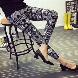 CUHAKCI Women Leggings Fashion Plaid Printing Legging Sexy Leggings Fitness Leggins Grid Floral Stripe Trouser High Waist Pants