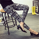 CUHAKCI Women Leggings Fashion Plaid Printing Legging Sexy Leggings Fitness Leggins Grid Floral Stripe Trouser High Waist Pants