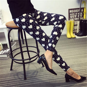 CUHAKCI Women Leggings Fashion Plaid Printing Legging Sexy Leggings Fitness Leggins Grid Floral Stripe Trouser High Waist Pants