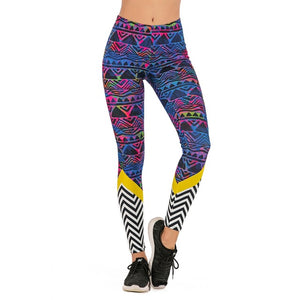 Brands Women Fashion Legging Fluorescent tree branch Printing leggins Slim High Waist Leggings Woman Pants