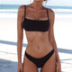 2019 New Summer Women Solid Bikini Set Push-up UnPadded Bra Swimsuit Swimwear Triangle Bather Suit Swimming Suit Biquini