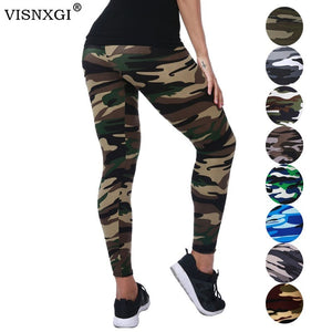 VISNXGI New Fashion 2020 Camouflage Printing Elasticity Leggings Camouflage Fitness Pant Legins Casual Milk Legging For Women