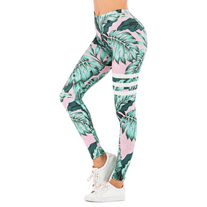 Brand Sexy Women Legging leaf Printing Fitness leggins Fashion Slim legins High Waist Leggings Woman Pants