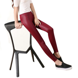 S-5XL High Waist Faux Leather 2020 Fashion Sexy Thin Black women  Leggings Stretchy Push Up Leggings Plus Size