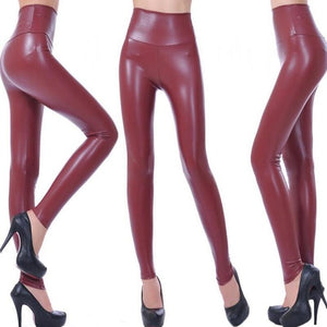 CUHAKCI Legging Free dropshipping Women Hot Sexy Black Wet Look Faux Leather Leggings Slim Shiny Pants Plus size S M L XL XXL