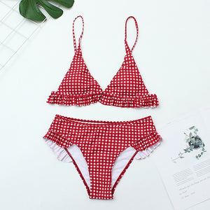 Plaid Sexy femmes Bikini ensemble 2019 nouveau Push Up volants rembourré maillots de bain Bikini offre spéciale femmes maillot de bain maillots de bain maillot de bain